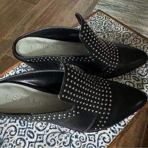 1. State Women's Black Studded Mules